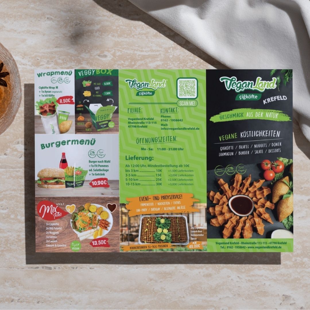 Faltflyer Veganland Krefeld
